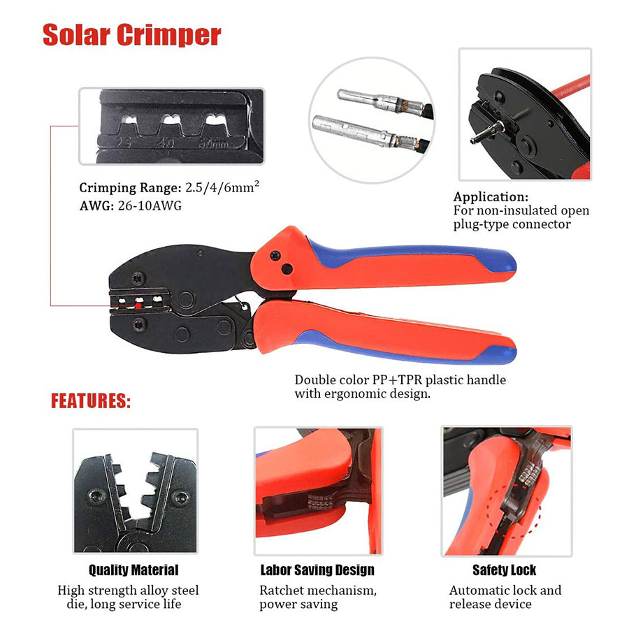 Solar Crimping Tools for 2.5-6 - Solar Cable Mc4 Connector 评论和价格