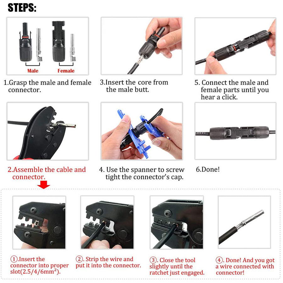 Solar Crimping Tools for 2.5-6 - Solar Cable Mc4 Connector 评论和价格