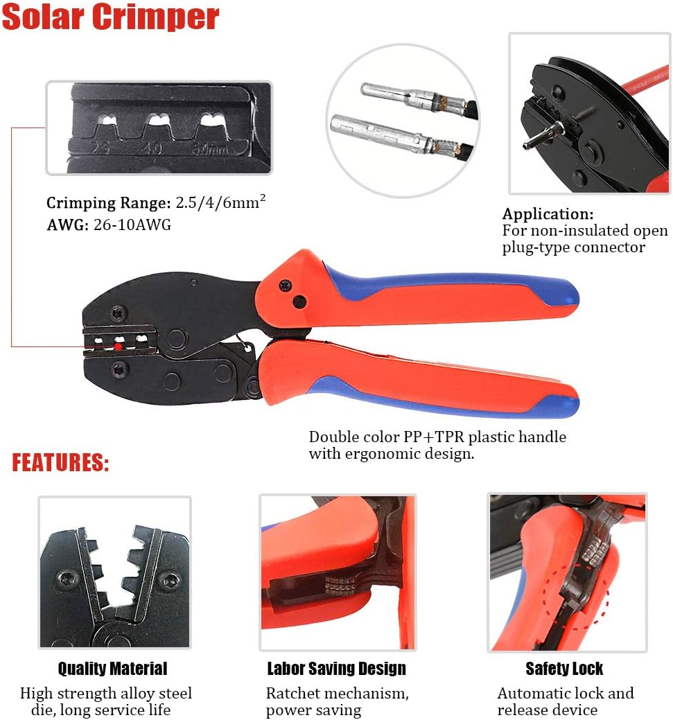 Solar Panel Crimper Tool Kit w - Solar Cable Mc4 Connector 评论和价格